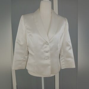 Tahari Arthur S. Levine Luxe White Blazer Women's SZ 10 Work Career Evening FL